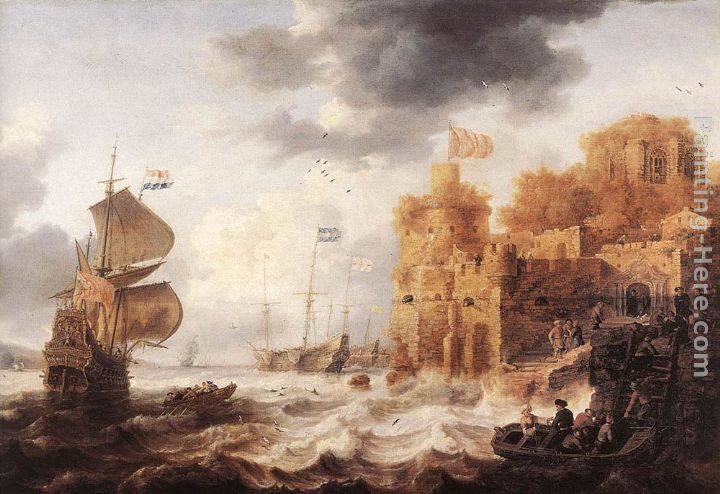 An Oriental Harbour painting - Bonaventura Peeters the Elder An Oriental Harbour art painting